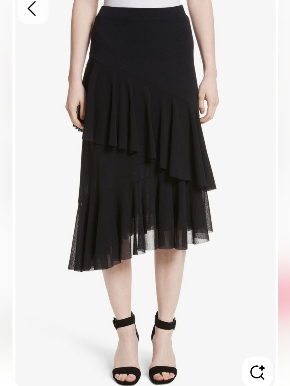 Fuzzi Ruffle Tulle Midi Skirt